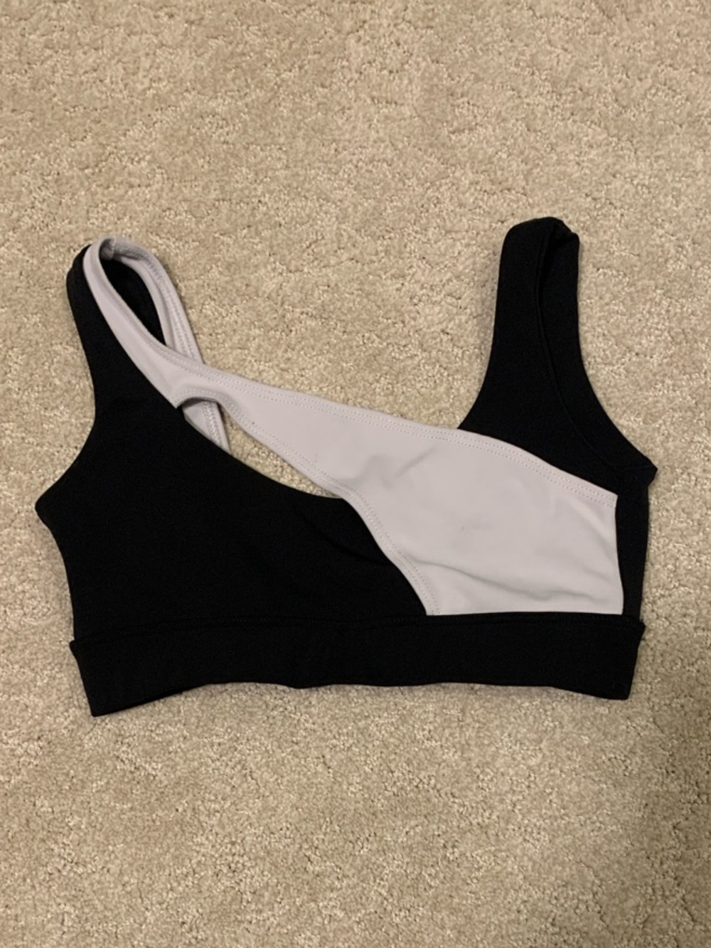 Five DanceWear Five The Label Black and White Asymmetric Bra